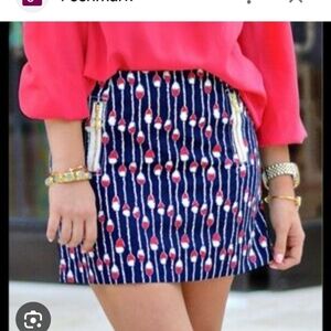 Lilly Pulitzer Blue and Pink Pencil Skirt
